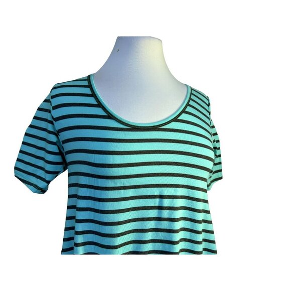 Lularoe Simply Comfortable Pullover Striped Short Sleeve Tunic Top Sz XXS - Picture 2 of 7